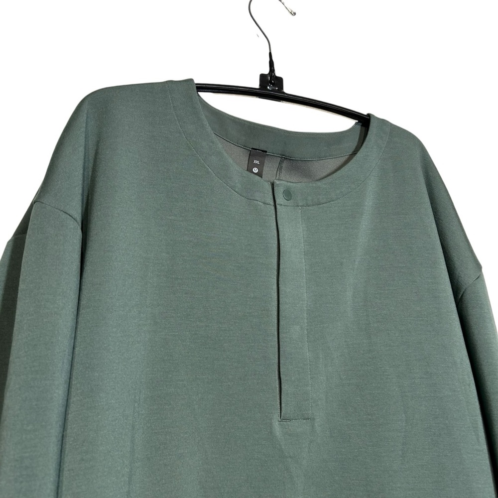 LULULEMON | Men’s Softstreme Oversized-Fit Long-Sleeve Henley - Dark Forest - 2X - Picture 8 of 15